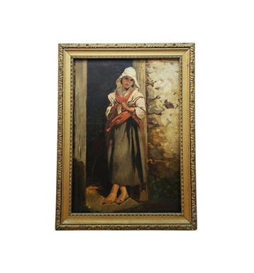 Italian School (c.1880) - Young Peasant Girl At The Doorway