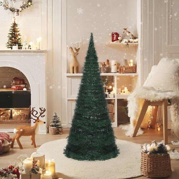 vidaXL Kunstkerstboom met verlichting pop-up 150 cm groen, Verzenden, Nieuw
