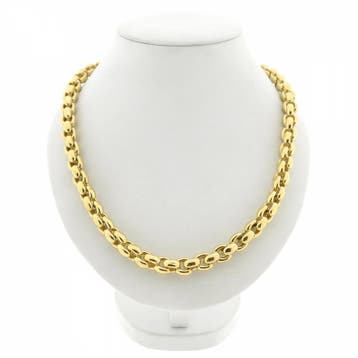 Gouden robuuste ankerschakel collier (Ketting), Handtassen en Accessoires, Kettingen, Ophalen of Verzenden, Gebruikt, Goud, Goud
