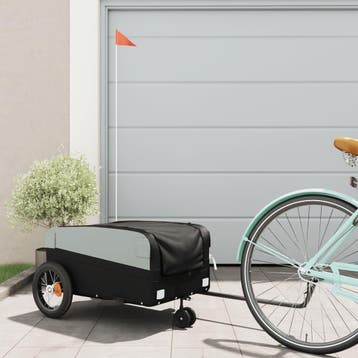 vidaXL Fietskar met wiel met opslag Zwart S Oxford polyester, Verzenden, Nieuw