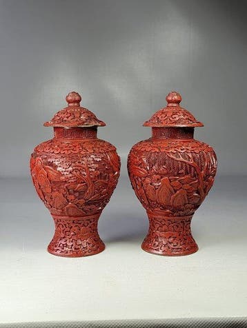 Vaas - cinaberlak - China - Qing Dynastie (1644-1911)