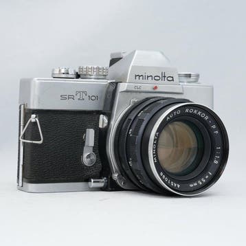 Minolta SRT 101 + Auto Rokkor-PF 1,8/55mm | Analoge camera, Nieuw