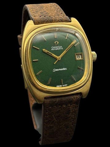 Omega - Seamaster-Green Dial-Gold Plated-cal.1010 - Heren -