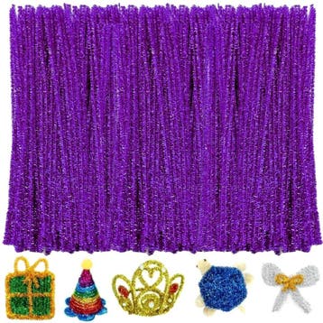 Paarse Glitter Pijpenragers - Flexibel Chenilledraad Voor, Verzenden, Nieuw