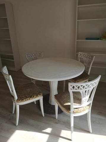 Tafel (5) - Hout, Marmer - neoclassicistische eetset