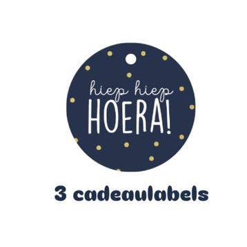 3x Cadeaulabel - hiep hiep hoera - naam kaartje - bloemen..., Divers, Cartes de voeux, Verzenden