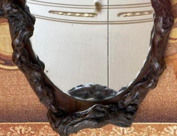 Miroir - Bois, Verre - Cadre en forme de vis