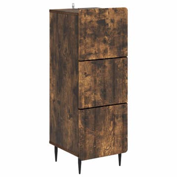 vidaXL Ladekast Gerookt eiken 33 x 34,5 x 92 cm Bewerkt hout, Verzenden, Nieuw
