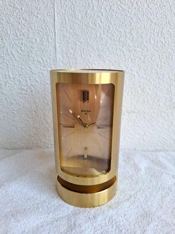 Tafelklok - Swiza 8 - Vintage Verguld messing - 1950-1960