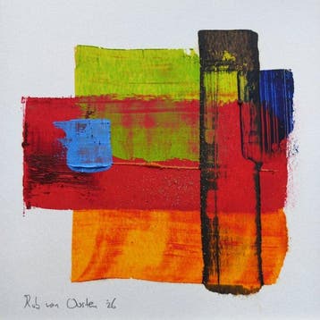 Rob van Oosten - Negen abstracte werken, Antiek en Kunst, Kunst | Schilderijen | Modern