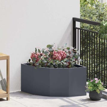 vidaXL Hoek Plantenbak Antraciet 60 x 60 x 35 cm Staal, Jardin & Terrasse, Verzenden