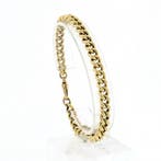 Gouden gourmetschakel armband (Schakelarmband), Handtassen en Accessoires, Armbanden, Ophalen of Verzenden, Gebruikt, Overige kleuren