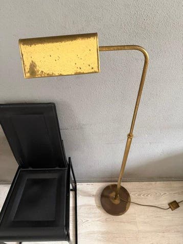 Holtkötter - Staande lamp - Messing - Bankierslamp 146 cm!, Antiek en Kunst