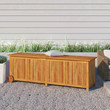 vidaXL Tuinbox met wieltjes 150x50x58 cm massief acaciahout, Verzenden, Nieuw