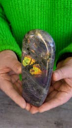 Labradorite Opale en forme libre - doré - turquoise - rose -