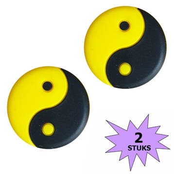 Fako Bijoux - Tennisdemper - Yin Yang - Zwart/Geel- 2 Stuks, Verzenden, Nieuw