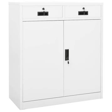 vidaXL Kantoorkast 90x40x102 cm staal wit, Verzenden, Nieuw