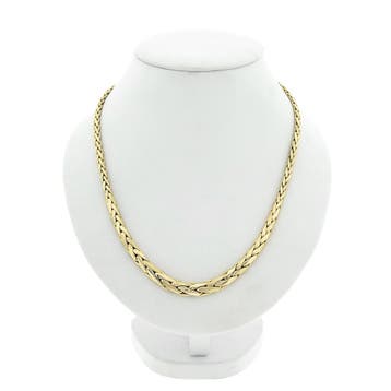 Gouden vossenstaart schakelcollier (Ketting), Ophalen of Verzenden, Gebruikt, Overige kleuren, Goud