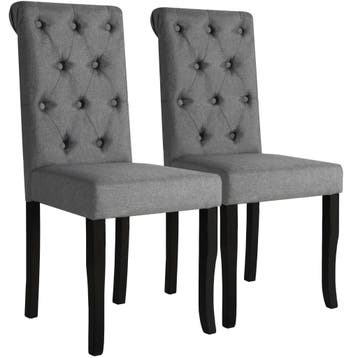 vidaXL Eetkamerstoelen 2 st stof donkergrijs, Huis en Inrichting, Verzenden, Nieuw