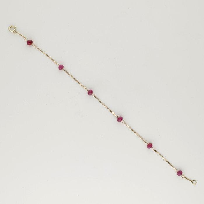 Armband - 14 karaat Geel goud - Robijn, Bijoux, Sacs & Beauté, Bracelets