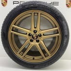 Porsche Macan ORIGINELE 20 Turbo II Goud met banden 8-9MM, Ophalen, Gebruikt, 295 mm, Banden en Velgen