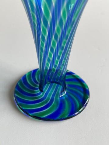 Murano - Reticello Art Glass Bottle Vase - Mid-Century -