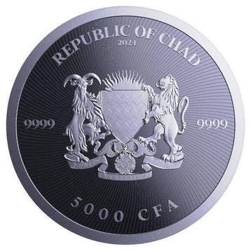Tsjaad. 5000 Francs 2024 1 oz 5000 CFA Republic Chad, Timbres & Monnaies, Métaux nobles & Lingots