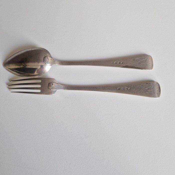 Gerritsen & Van Kempen - Cuillère (4) - Argent 833 -, Antiek en Kunst, Antiek | Zilver en Goud