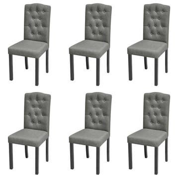 vidaXL Eetkamerstoelen 6 st stof grijs, Verzenden, Nieuw