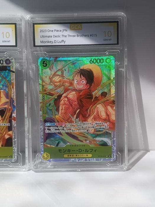 One Piece - 3 Card - One Piece - Monkey D. Luffy, Sabo,, Hobby en Vrije tijd, Verzamelkaartspellen | Overige