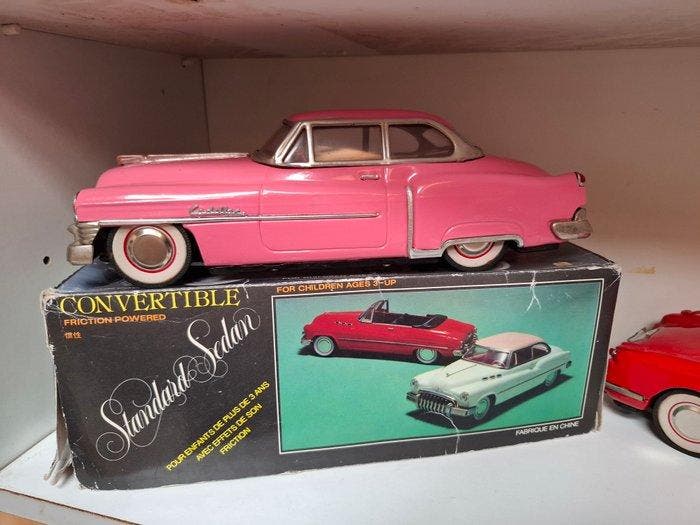 Onbekend - Blikken speelgoed - Cadillac en corvette -, Antiek en Kunst, Antiek | Speelgoed