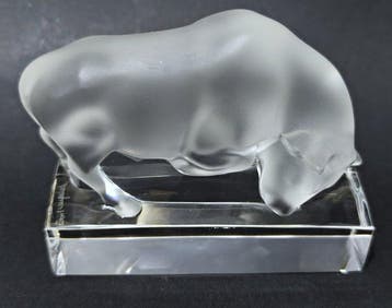 Lalique - Presse-papier - Taureau - Kristal, Antiek en Kunst