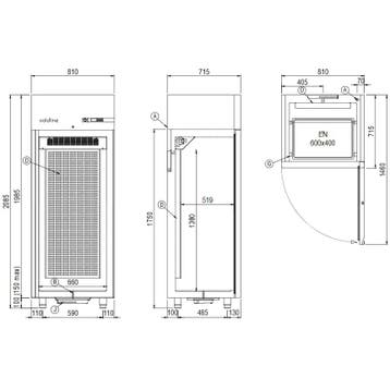 Bakkerijkoelkast | CLIMA | 573L (EN600x400) | RVS |, Verzenden