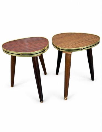 Set bijzettafels (2) - Hout - Set vintage bijzettafels, Antiek en Kunst