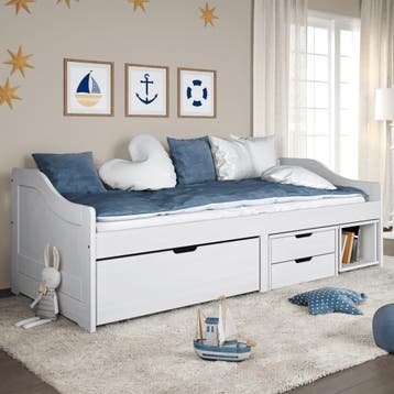 vidaXL Slaapbank met 3 lades IRUN 90x200 cm massief, Verzenden, Nieuw