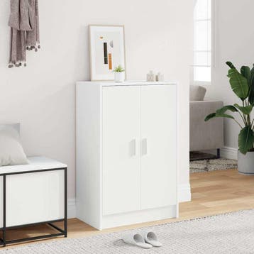 vidaXL Schoenenkast 60x35x92 cm bewerkt hout wit, Verzenden, Nieuw