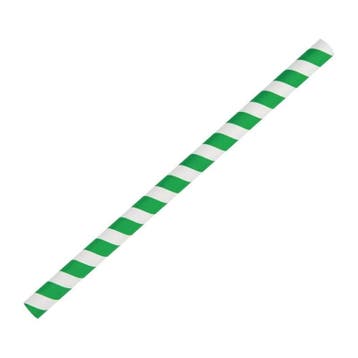 Groen/wit gestreepte papieren smoothie rietjes 21cm | 250, Verzenden, Nieuw in verpakking