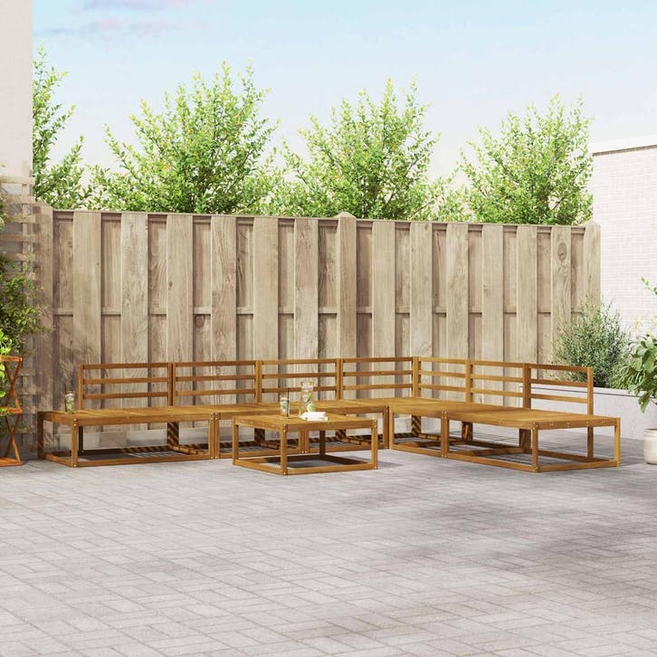 vidaXL Buiten bank set Naturel Massief Acacia Hout, Tuin en Terras, Tuinsets en Loungesets, Nieuw, Verzenden