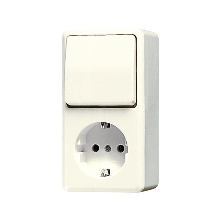Jung Ap600 Interrupteur Prise Combiné Blanc - 676A, Bricolage & Construction, Électricité & Câbles, Envoi