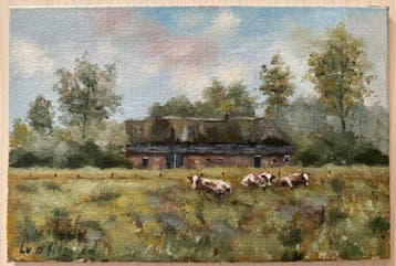 Nederlandse school (XX) - Mucche al pascolo