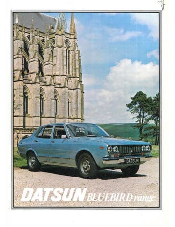 1977 DATSUN BLUEBIRD MKII PROGRAMMA BROCHURE ENGELS (USA), Nieuw