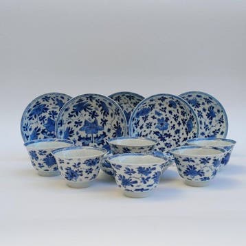Kop en schotel (12) - Porselein - Kangxi Kop en Schotels