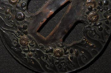 Koper - C5-995 Daito Wave & Kikka Tsuba - Japan - Edo, Antiek en Kunst