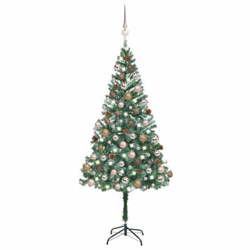 vidaXL Kunstkerstboom met verlichting kerstballen, Diversen, Verzenden, Nieuw