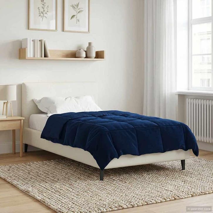 vidaXL Winter Duvet Gekwilt Donkerblauw 135 x 200 cm, Huis en Inrichting, Slaapkamer | Beddengoed, Nieuw, Verzenden