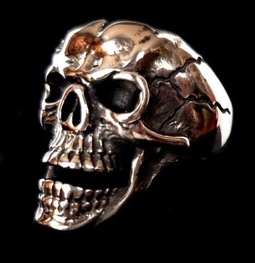 Zegelring - Sterke visie - schedel - Memento Mori -, Antiek en Kunst