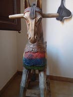 Cheval à bascule - Carved & Painted Wooden Rocking Horse, Antiek en Kunst