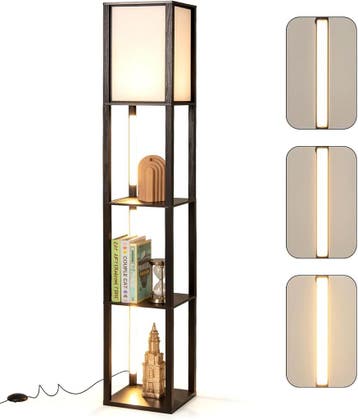 Vloerlamp - Staande lamp - 163 cm - Zwart - COSTWAY, Verzenden, Nieuw