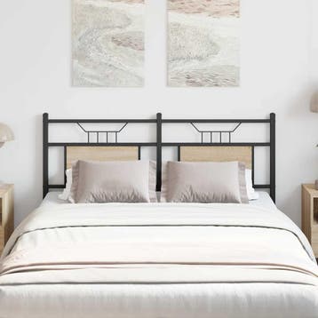 vidaXL Vervangend hoofdbord Sonoma 150 cm spaanplaat staal, Verzenden