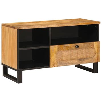 vidaXL TV Kast met lade Bruin 80 x 33 x 46 cm Massief Mango, Huis en Inrichting, Verzenden, Nieuw